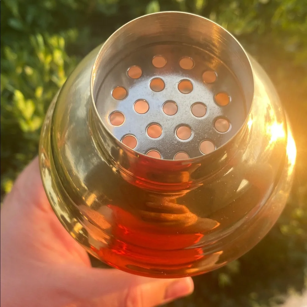 🤍💛Altuzarra 18k Diamond Lattice Pattern Glass Cocktail Shaker Bar ware🤍💛